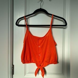 Bright orange crop top